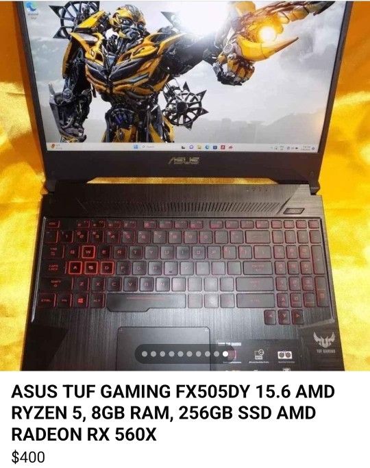 ASUS FX505DY, 15.6" GAMING LAPTOP (8 GB RAM, 256GB SSD) AMD RYZEN 5 3550H w/ RADEON VEGA MOBILE GFX,