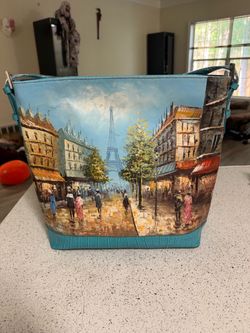 Hand Painted Paris Scene Signed https://offerup.com/redirect/?o=WS5CaW5n Magnifique Purse