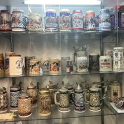 Beer steins $9.99 EACH your choice must come in perosn to check out 