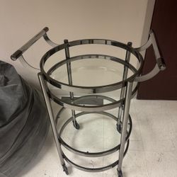 Bar Table W Wheels Trolley Cart Bar