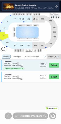 2 Disney on ice tickets