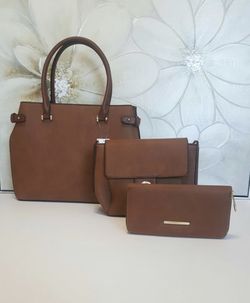 Handbags 3pcs sets Brown Color