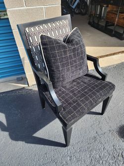 Black Fabric Accent Chair with Oversized Matching Pillow