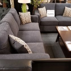 Brand New Linen Sofa + Loveseat PCs Set