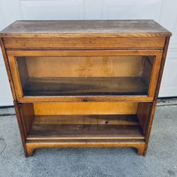 Vintage 1920s Lawyer Solid Wood Barrister Bookcase Shelves 34x12x35h Antique