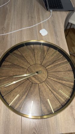 Large Wall Clock — Gold Accent