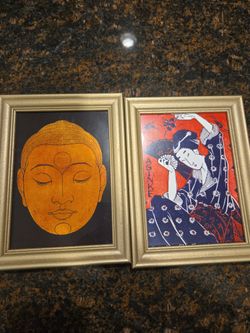 Mini Art Set – Asian Style – Gold Frames