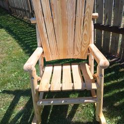 Large solid wooden log home rocking chair brand new 
