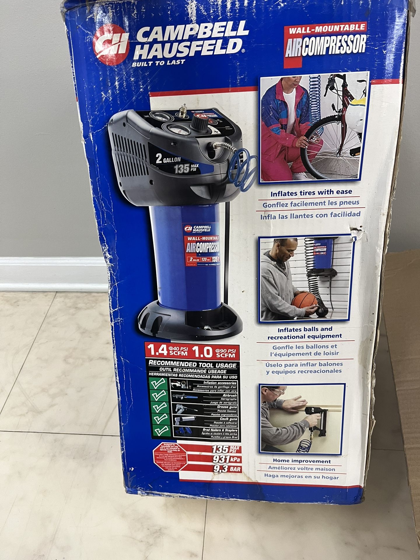 Campbell Hausfeld Air Compressor Wall Mountable