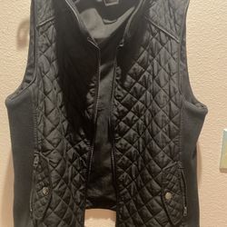 Black Chico’s Vest , Size L, Quilted 