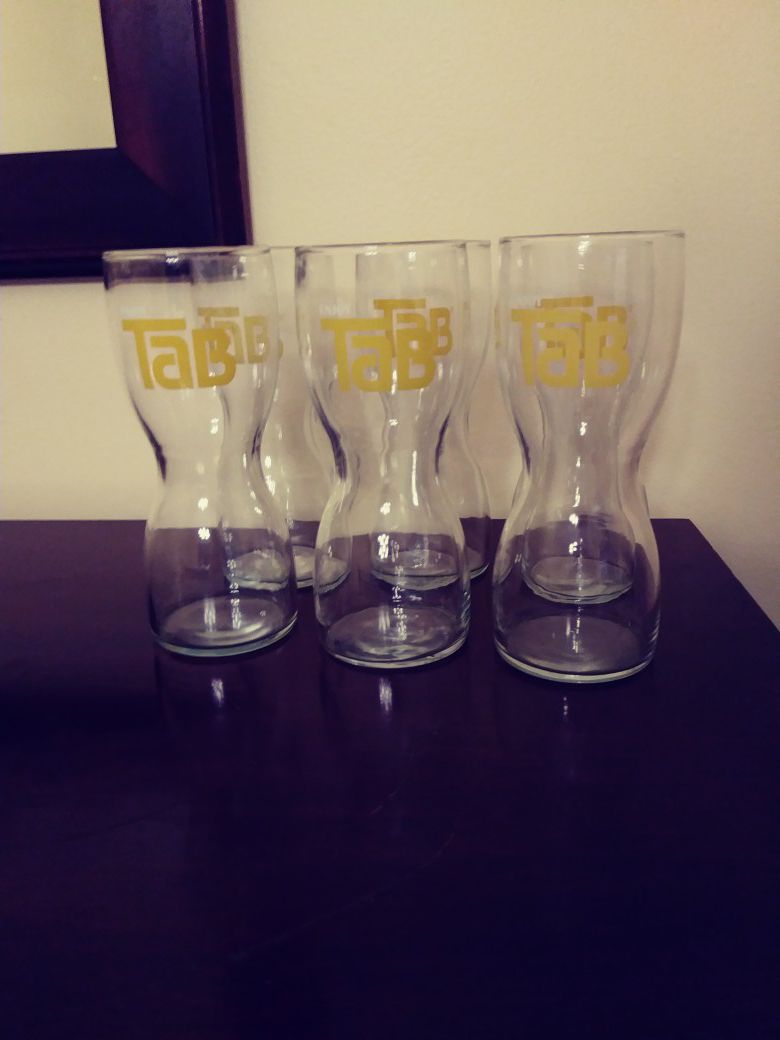 Vintage TAB glasses...from the late '70s. Set of six. Rarely used...were kept as collectibles.
