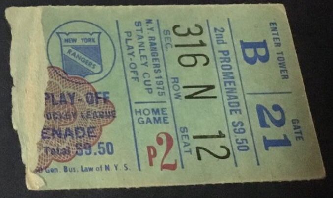 NY Rangers-NY islanders Ticket Stub