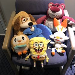 6 Assorted Stuffed Animals 