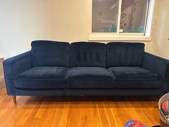 Navy Velvet sofa and loveseat