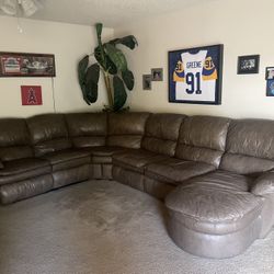 Leather 3 Pc Sofa Sectional 