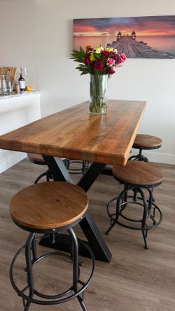 Industrial counter height dining set
