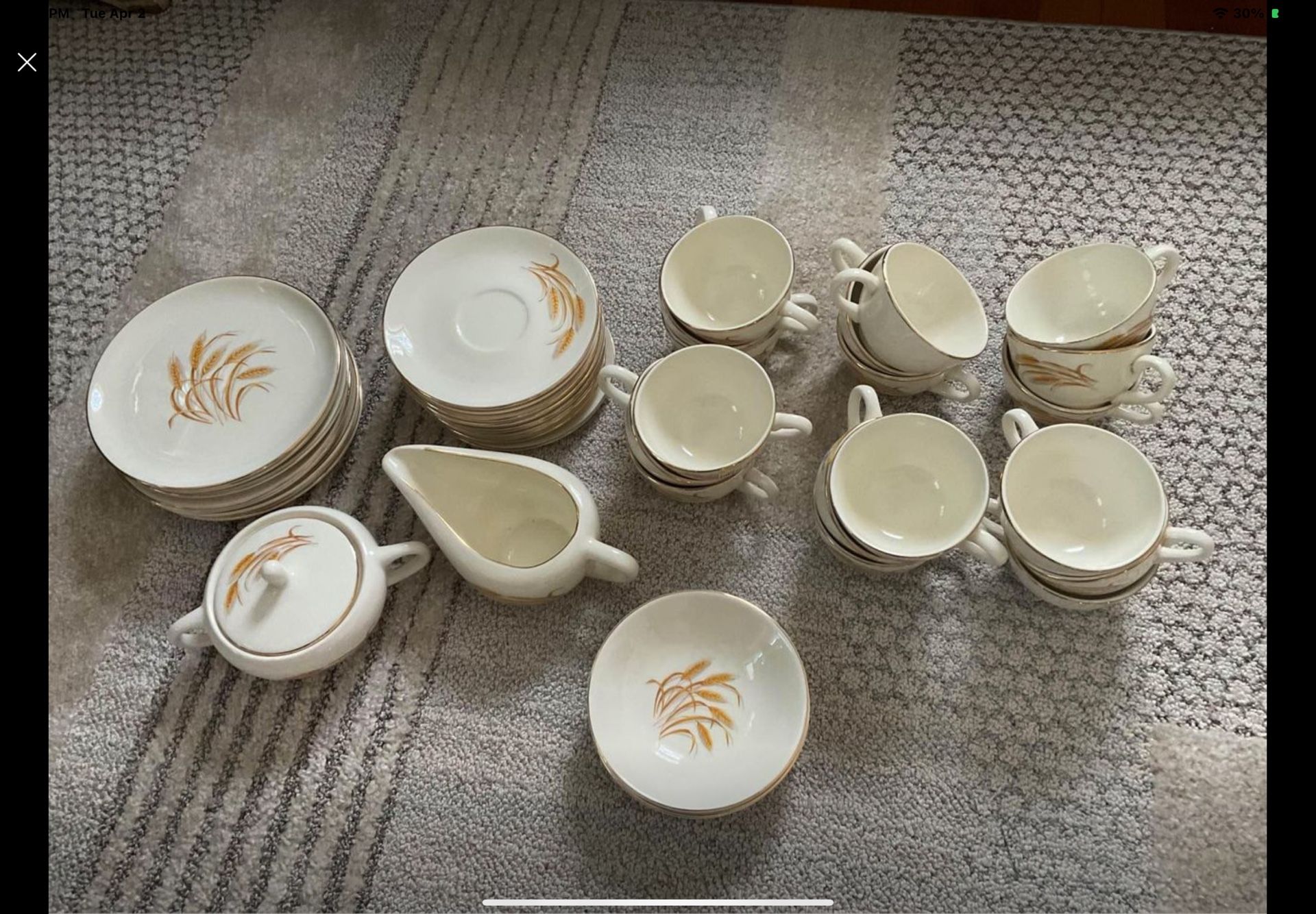 Lot Vintage Wheat Patterned Dishes/China|
