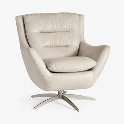 Pottery barn Lennon Lounge Chair, Faux Leather, Bone