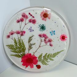 Handmade Natural Dried Flower Resin Coaster 