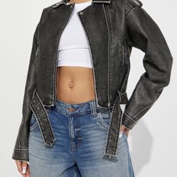 Oversized Faux Leather Jacket 