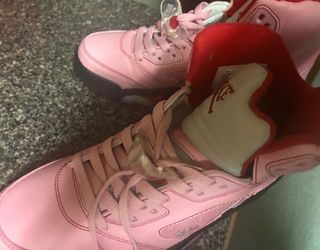 Pink and red 5 Jordan’s