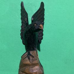 VINTAGE Hand-Carved Wooden Eagle Figurine