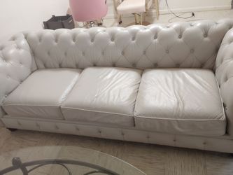 Cream, real leather