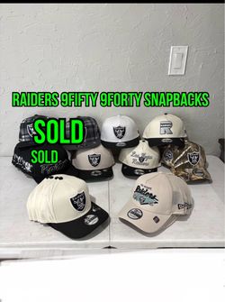 NFL new era Las Vegas raiders black, white, off white , RealTree 9forty and 9fifty basic and a frame snapbacks