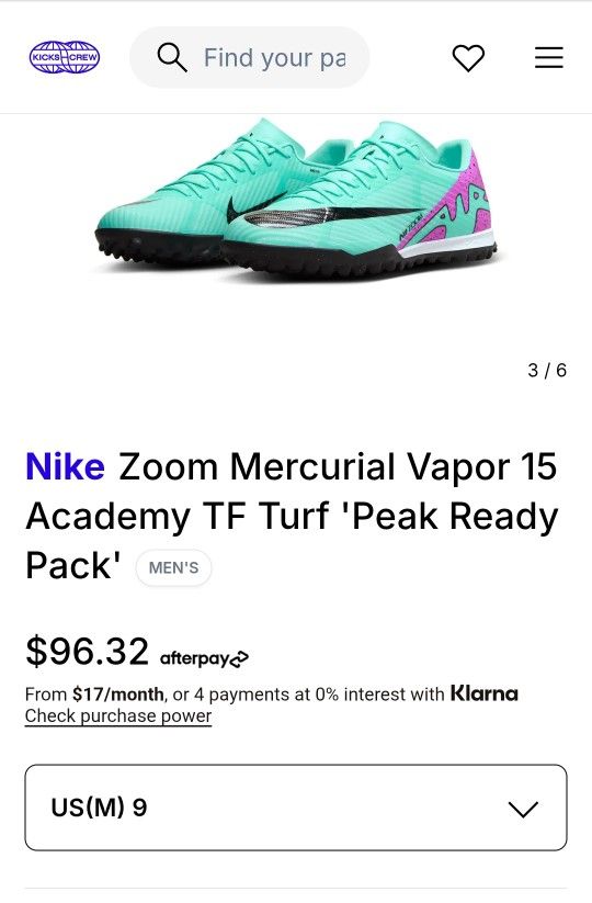 NikeZoom Mercurial Vapor 15 Academy TF Turf