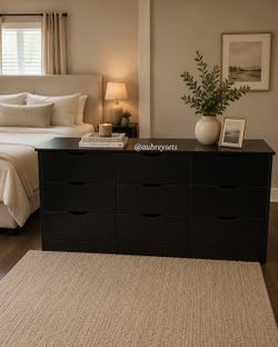 Black 9 drawer dresser