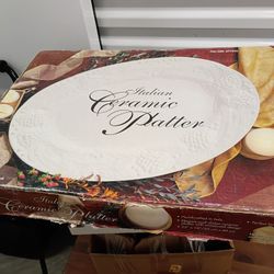 Italian Ceramic Platter 22" x 16" 