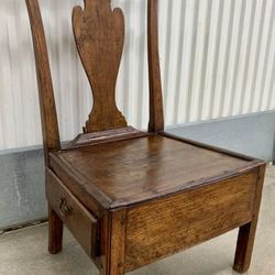 Antique 1700’s solid oak lambing chair