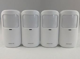 4-Pack HOMSECUR E1 Wireless Pet Immune PIR Motion Sensors with Brackets