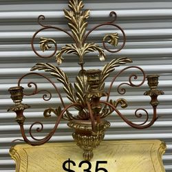 Vintage Ornate Wall Sconce Candle Holder