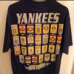 New York Yankees History T-shirt Size Large Majestic