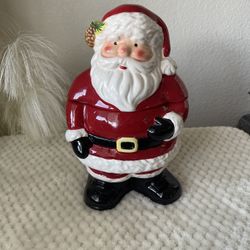 11" Vintage Be Marry Ceramic Santa Cookie Jar Hand Painted Biscotti #1