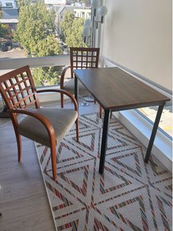 Dining Table & 2 Chairs – Compact Wood Dining Set – $75