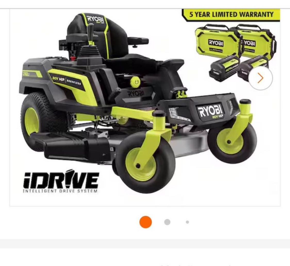 80V HP Brushless 42 in. Battery Electric Cordless Zero Turn Riding Mower (