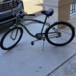 Kulana Hiku 26-inch men's single-speed Beach cruiser bike in green