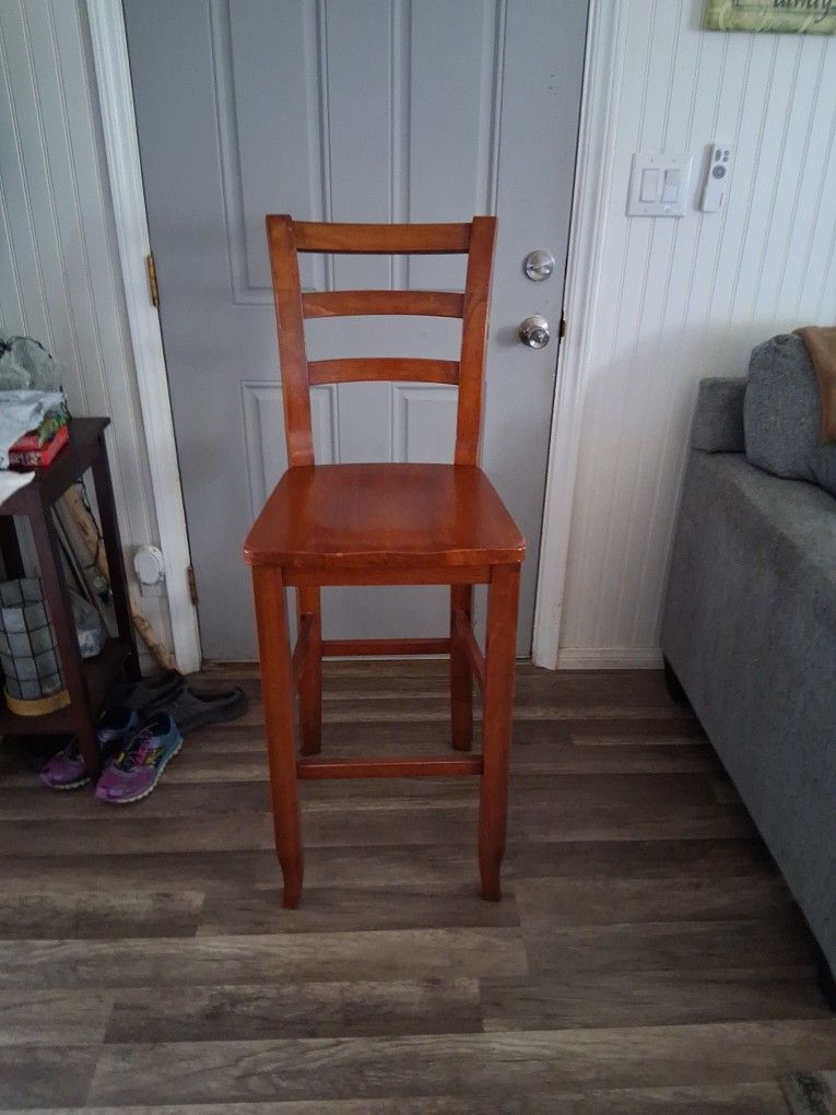 Tall Very Nice Counter Wood Stool