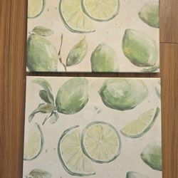 Lime Canvas Wall Art Set
