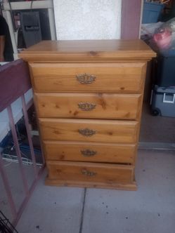 5-Drawer Pine Wood Chest of Drawers