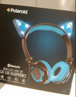 New! Blue light up cat ear headphones!