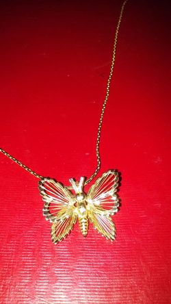 Monet butterfly necklace and chain