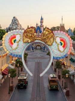 New - Rainbow themed sequin Mickey Mouse headband ears