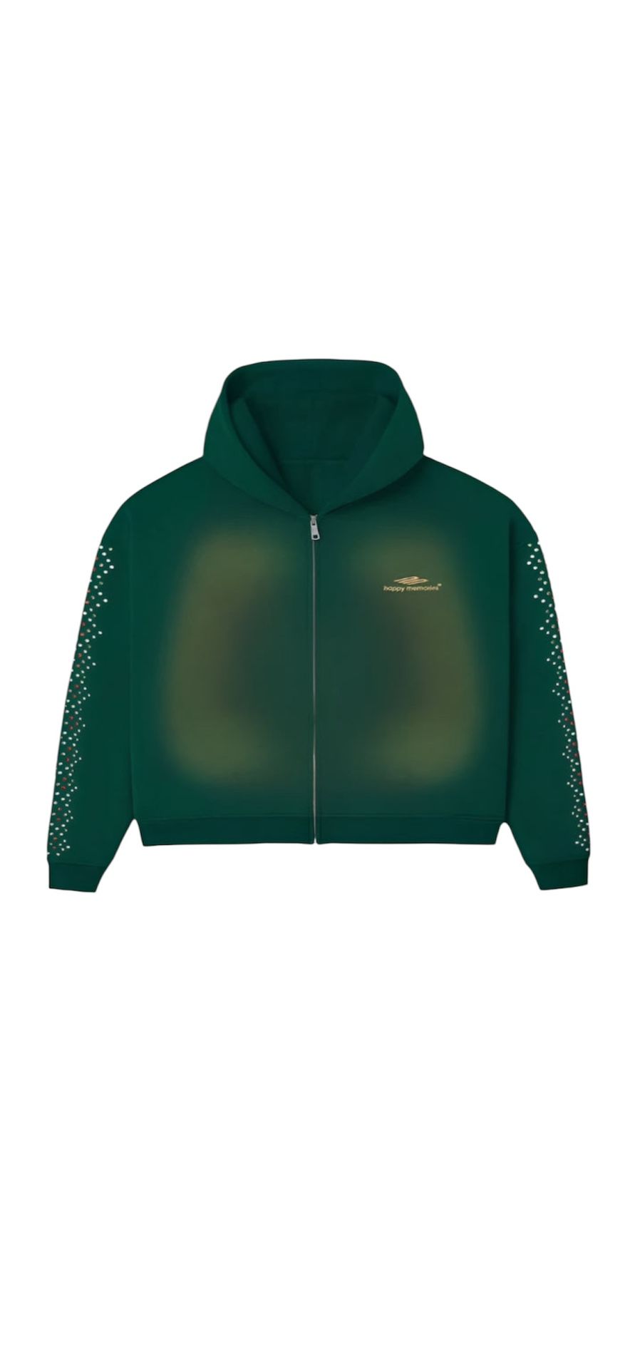 HMDD Green Bean Crystal Zip Up Hoodie