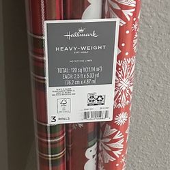 New Hallmark Heavy Weight Christmas Wrapping Paper Set Of 3 Rolls…120 Square Feet Total 