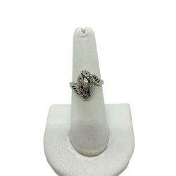 14K White Gold Lady's Ring | 3 Diamonds | 0.07 CTW | 4.0 Grams | Size