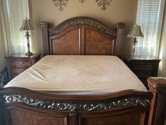 King size Bed frame and end tables