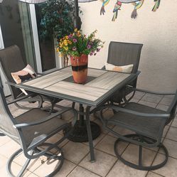 4 Patio Chairs Heavy Duty Swivel - TABLE IS NOT INCLUDED